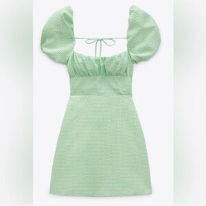 Zara Green Gingham Dress